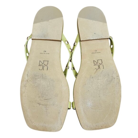 Ulla Johnson Olive Green Studded Sandals Size 9.5US Square Toe Crisscross Strap - Picture 8 of 11